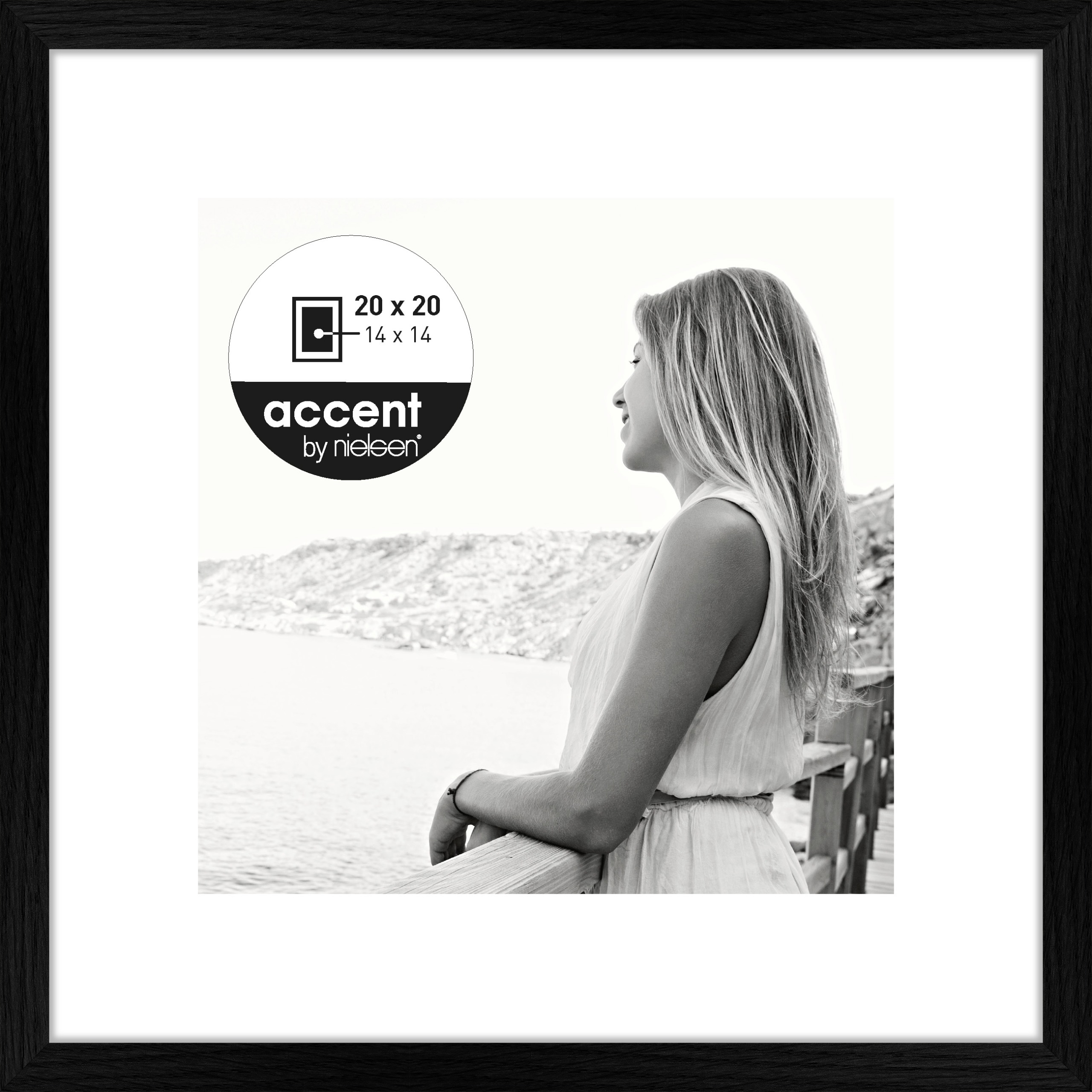 Accent by Nielsen Holz Bilderrahmen Aura ca. 20x20cm in Farbe Black