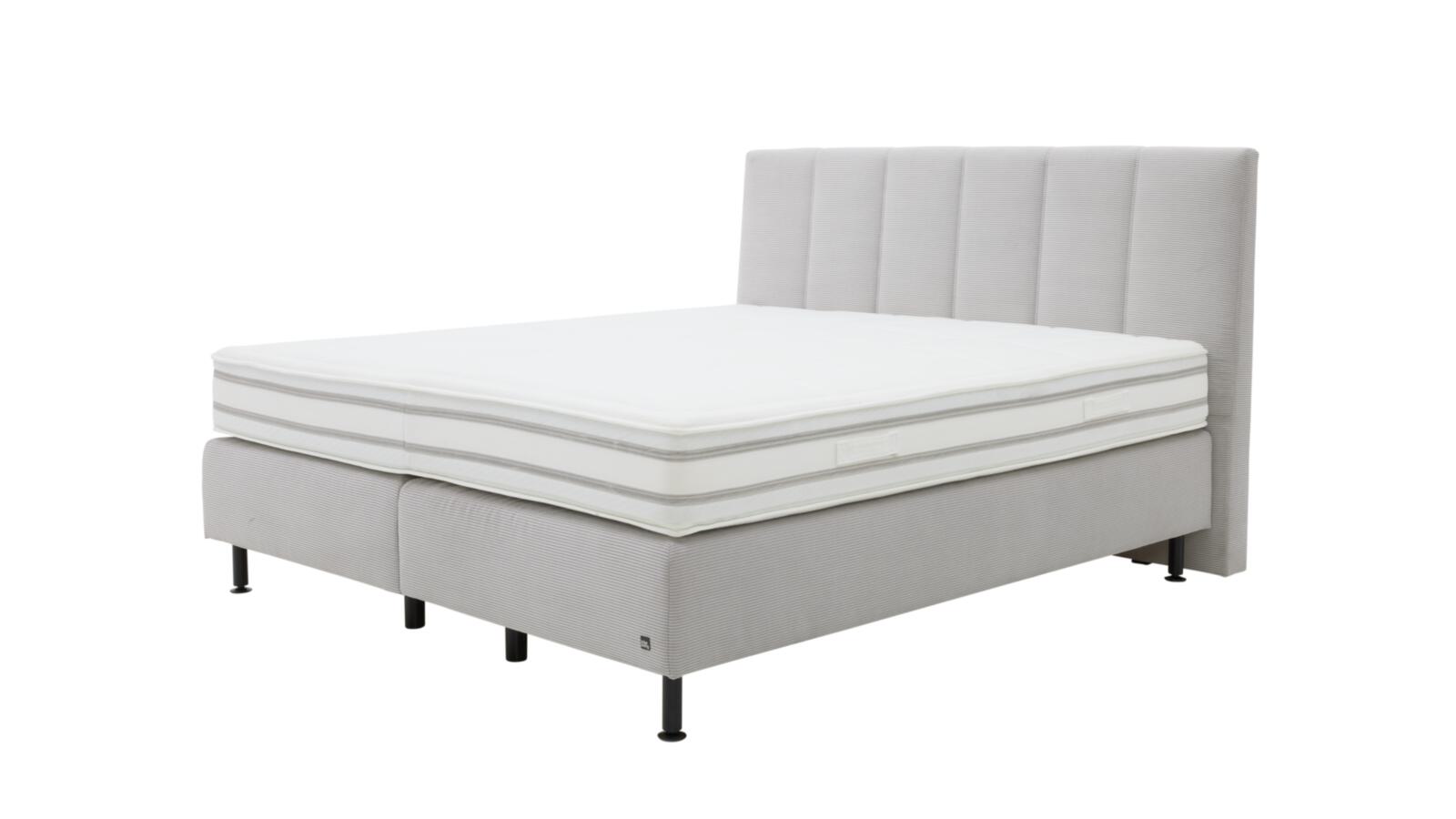 Interliving Boxspringbett IL 1418 ca. 180x200cm in Stoff Feincord silver