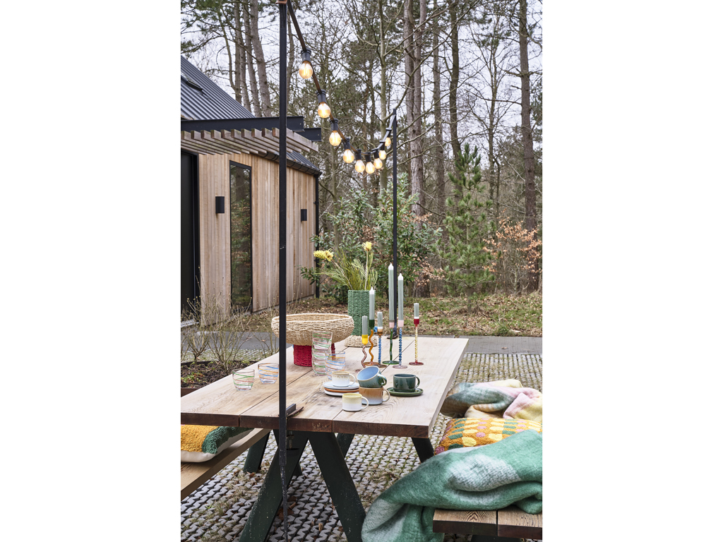 Villa Collection Glaskerzenhalter 7,4 cm in Farbe blau/amber