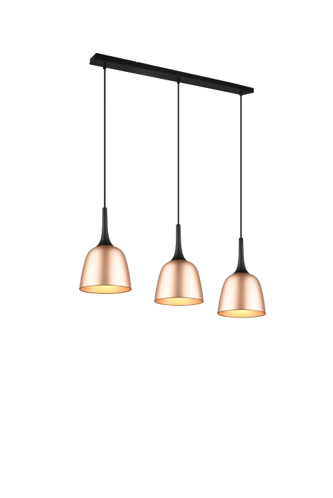 Trio Pendelleuchte CHIRON in Messing matt, Schirm Aluminium Messing matt