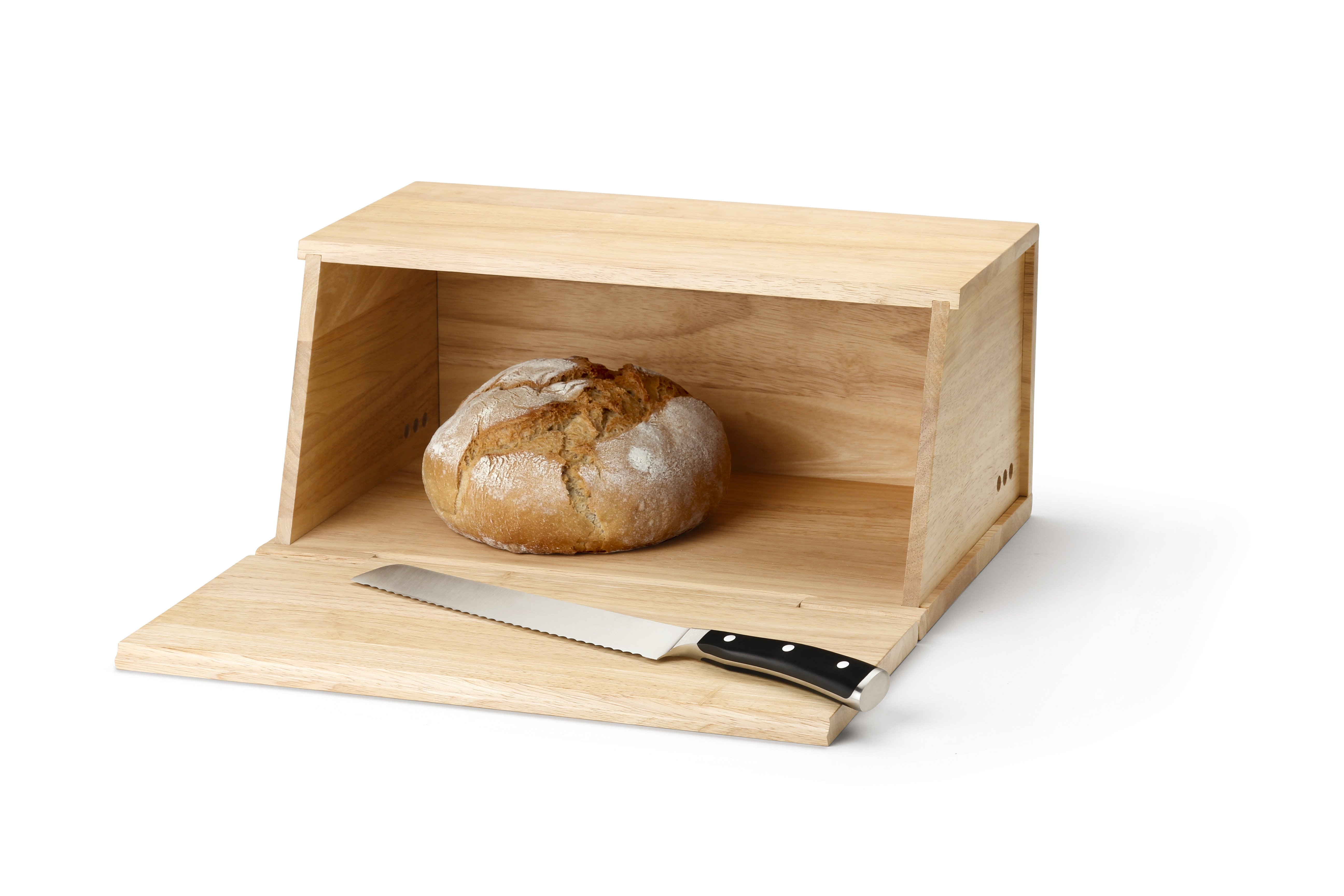 Continenta Brotkasten in Gummibaumholz Holzfarben, Rechteckig Continenta Brotkasten in Gummibaumholz Holzfarben, Rechteckig