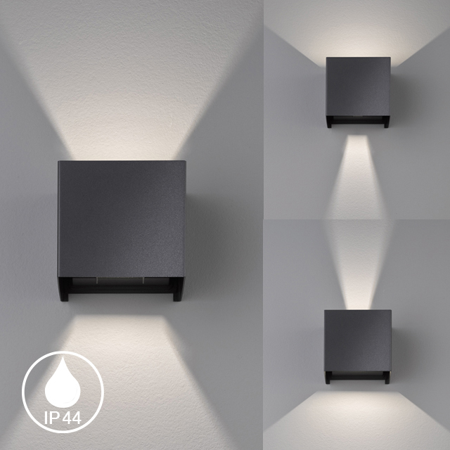 Fischer & Honsel LED-Wandleuchte WALL in Metall schwarz matt