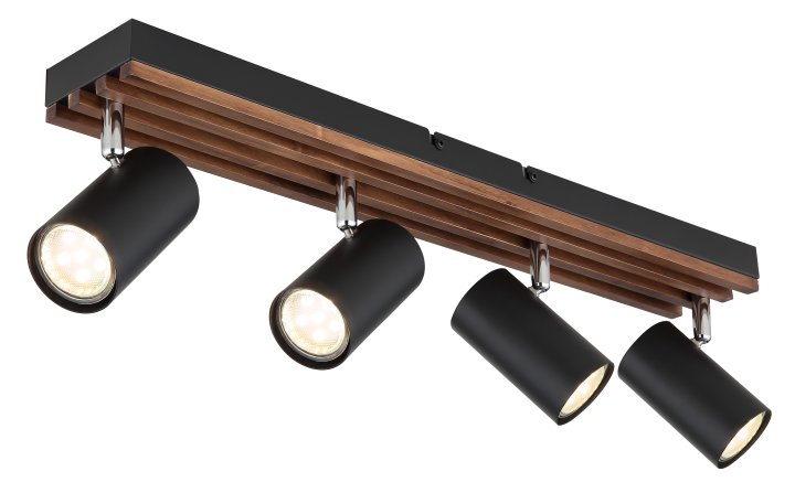 Globo Strahler KAYDEN 4-flammig in Farbe schwarz matt, dunkelbraun, Beleuchtung, Leuchte, Lampe