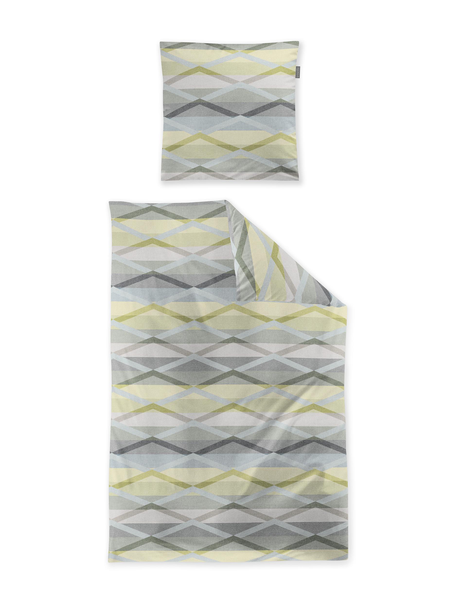 Irisette Mako-Satin Bettwäsche WAVE ca. 155x220cm in Farbe salbei