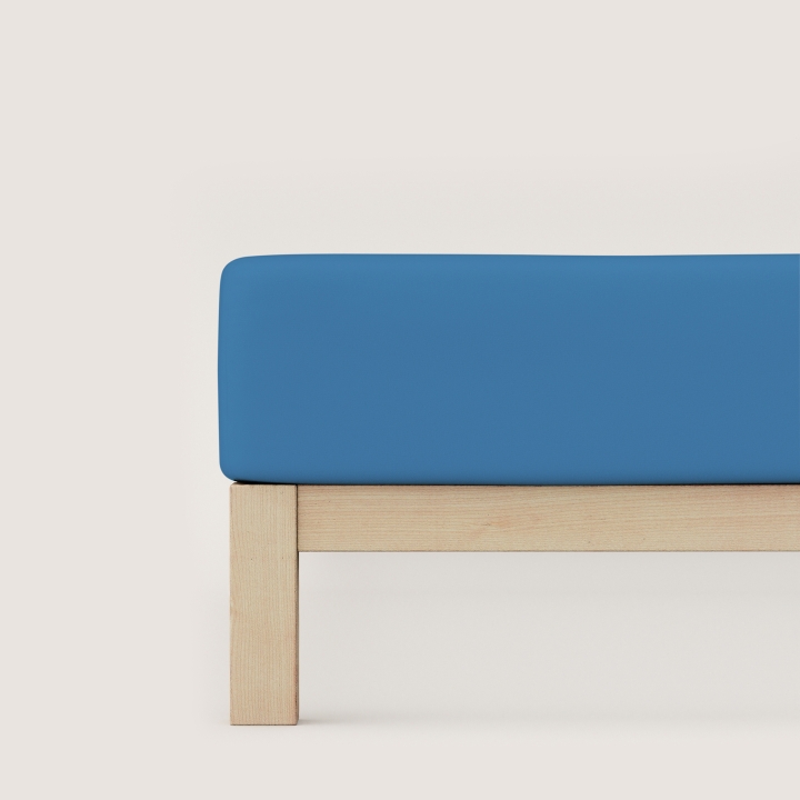 Schlafgut Casual Spannbettlaken ca. 140x200-160x200cm in Farbe Blue Mid