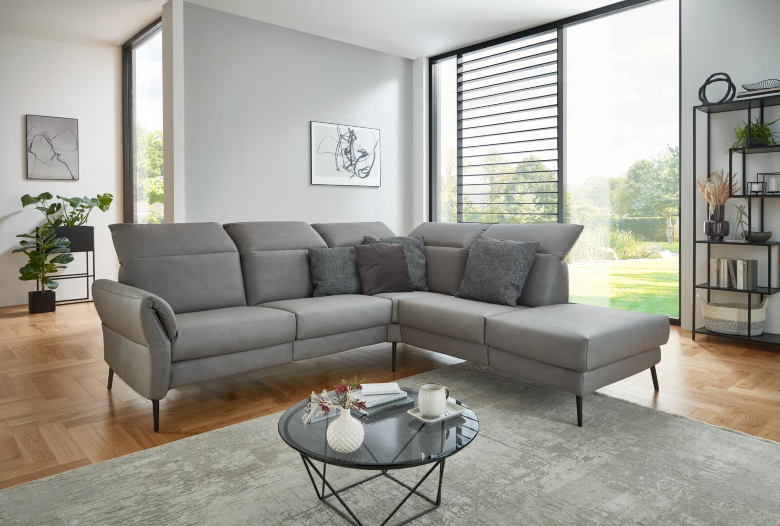 Polsteria Polsterecke FERNANDO ZR 169134 274 ca. 259x235 cm in Stoff Kevin grey 10