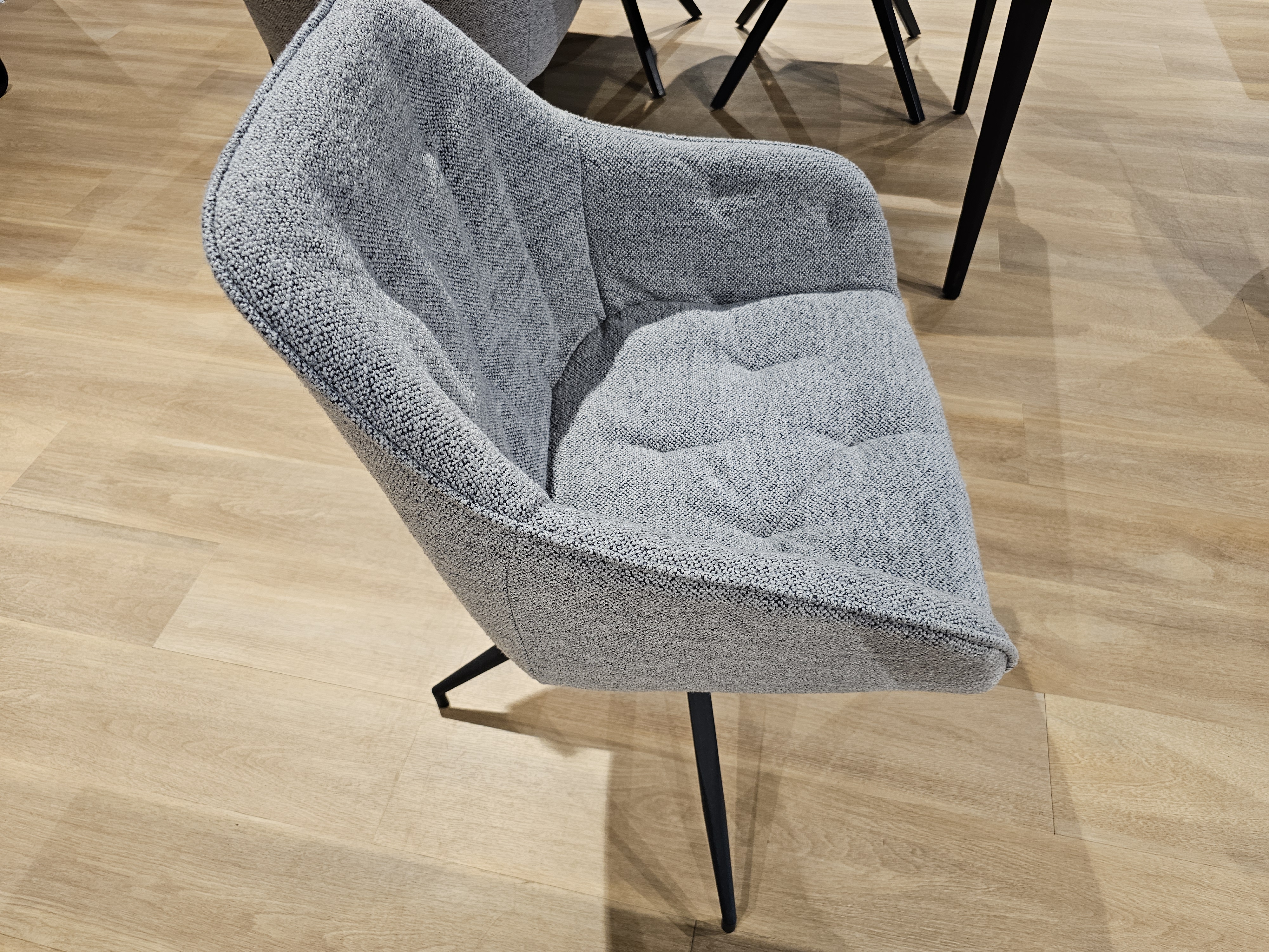 Esszimmerstuhl Brooke Stoff Grau, Sessel, Gepolstert, Stoff, Metallbeine, grau