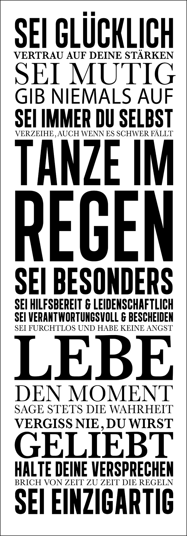 PRO ART Canvas-Art Junges Wohnen 80x30cm Hausordnung I