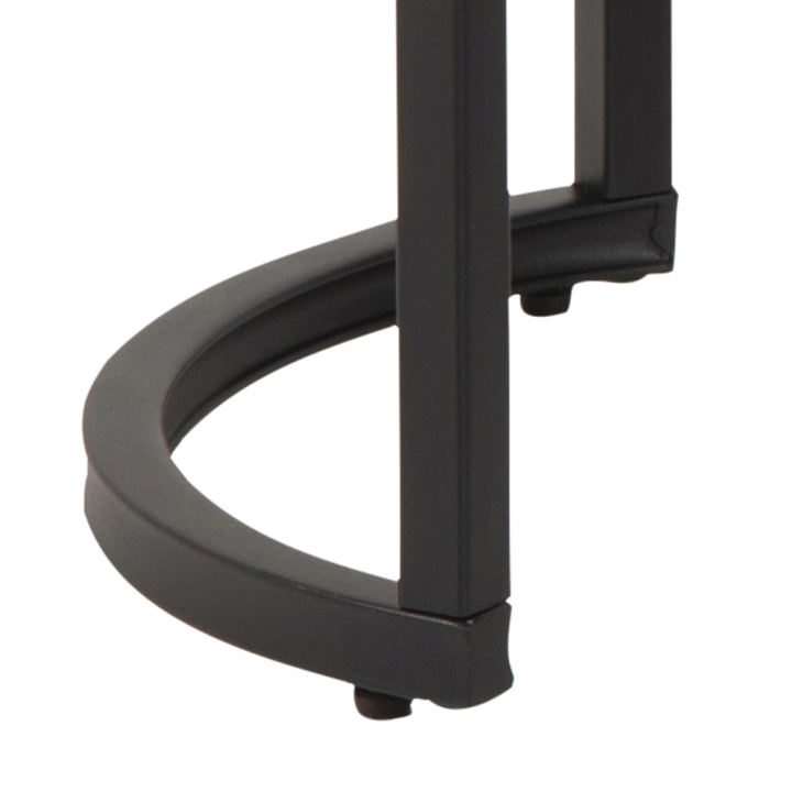Actona Couchtischsatz SPIRO ca. 70x70cm in Melamin Marmor schwarz/Glas Rauch gebeizt