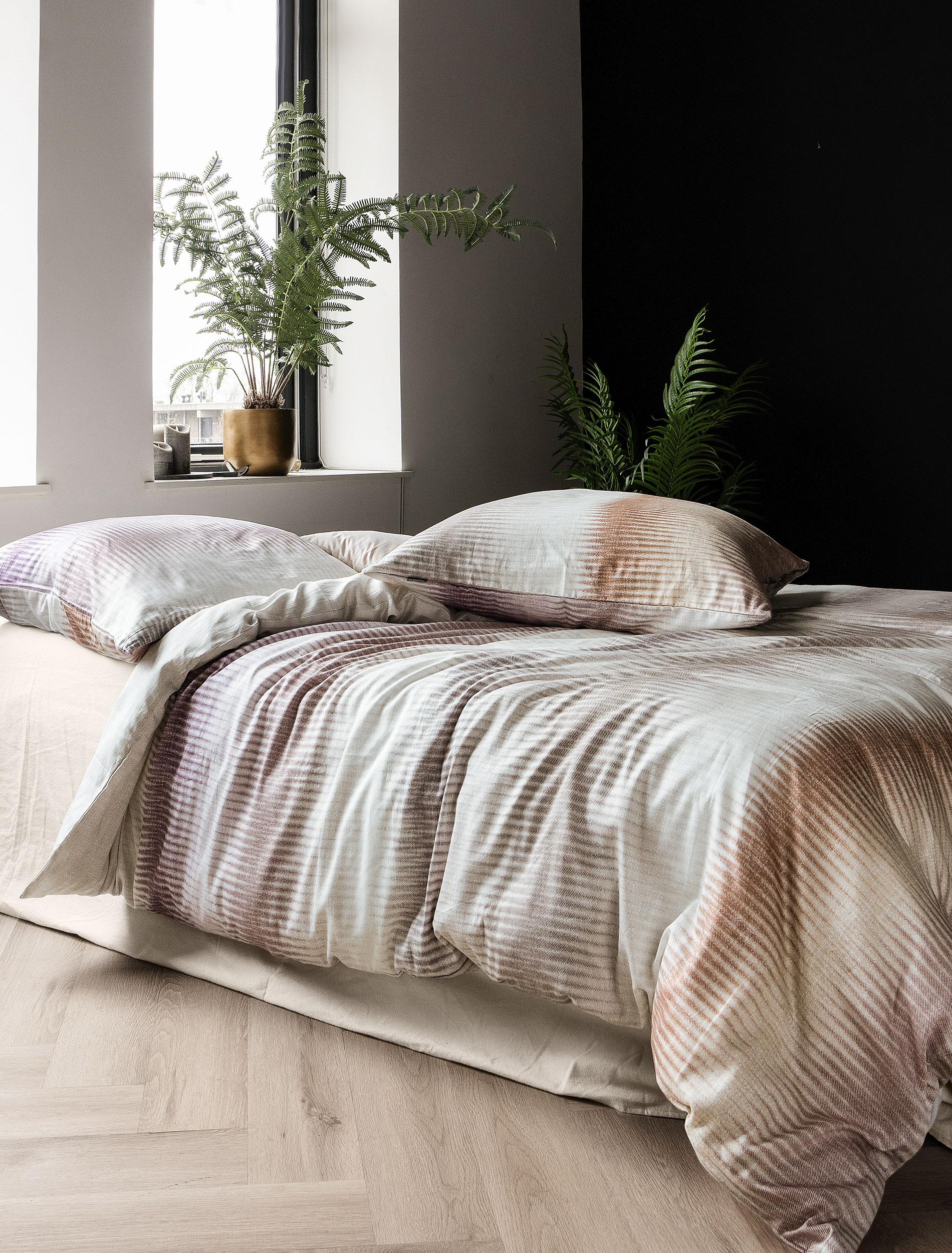 Irisette Mako-Satin Bettwäsche WAVE ca. 155x220cm in Farbe beere