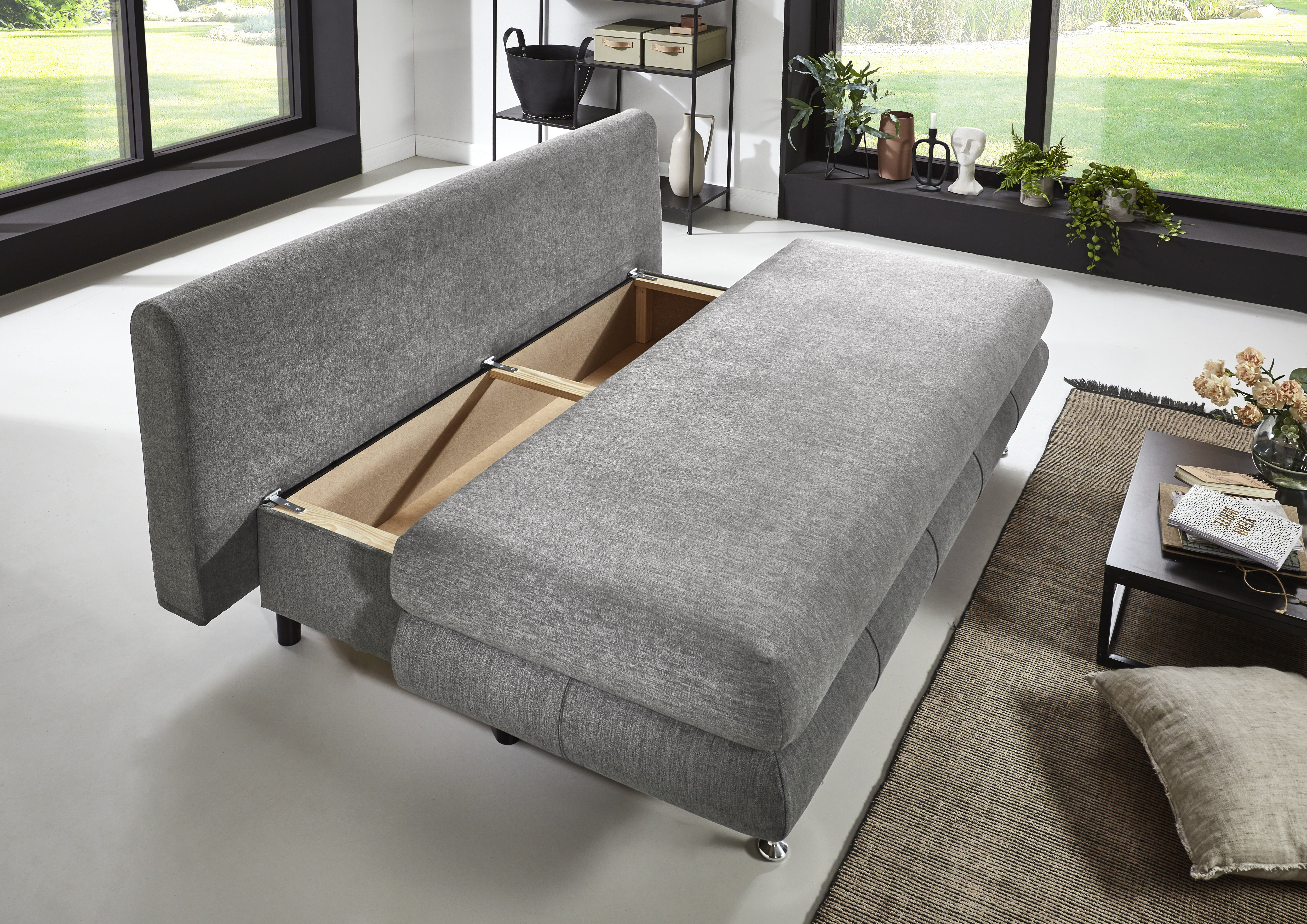 Sun Garden Schlafsofa BENFELD ca. 140x188cm in Stoff taupe