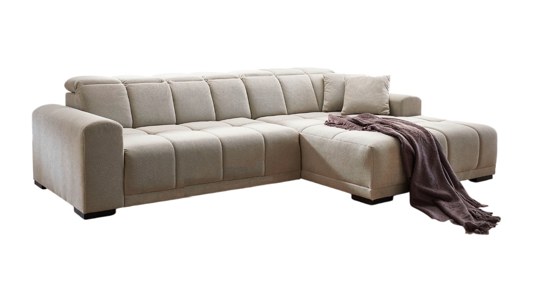 Rundecke Master ca. 301x195 Grau Iwaniccy Rundecke MASTER ca. 301x195cm in Stoff Curio hellgrau, Couch, Mobiliar