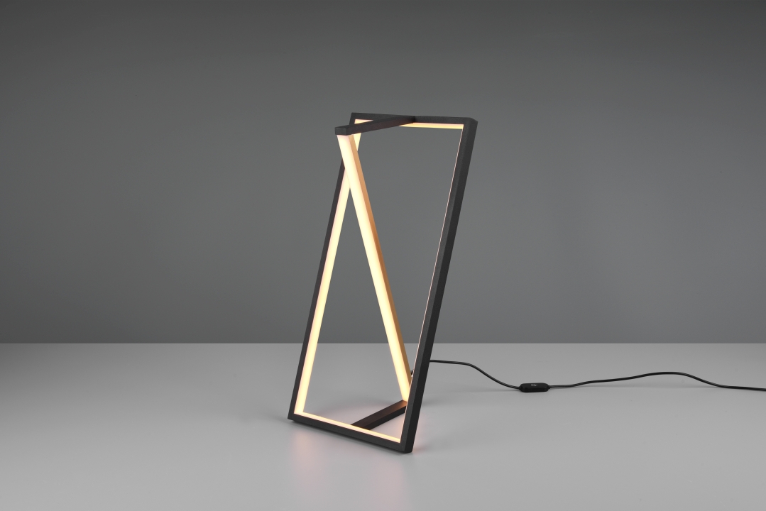 Trio LED-Tischleuchte EDGE 1-flammig in Farbe schwarz matt, Kunststoff schwarz