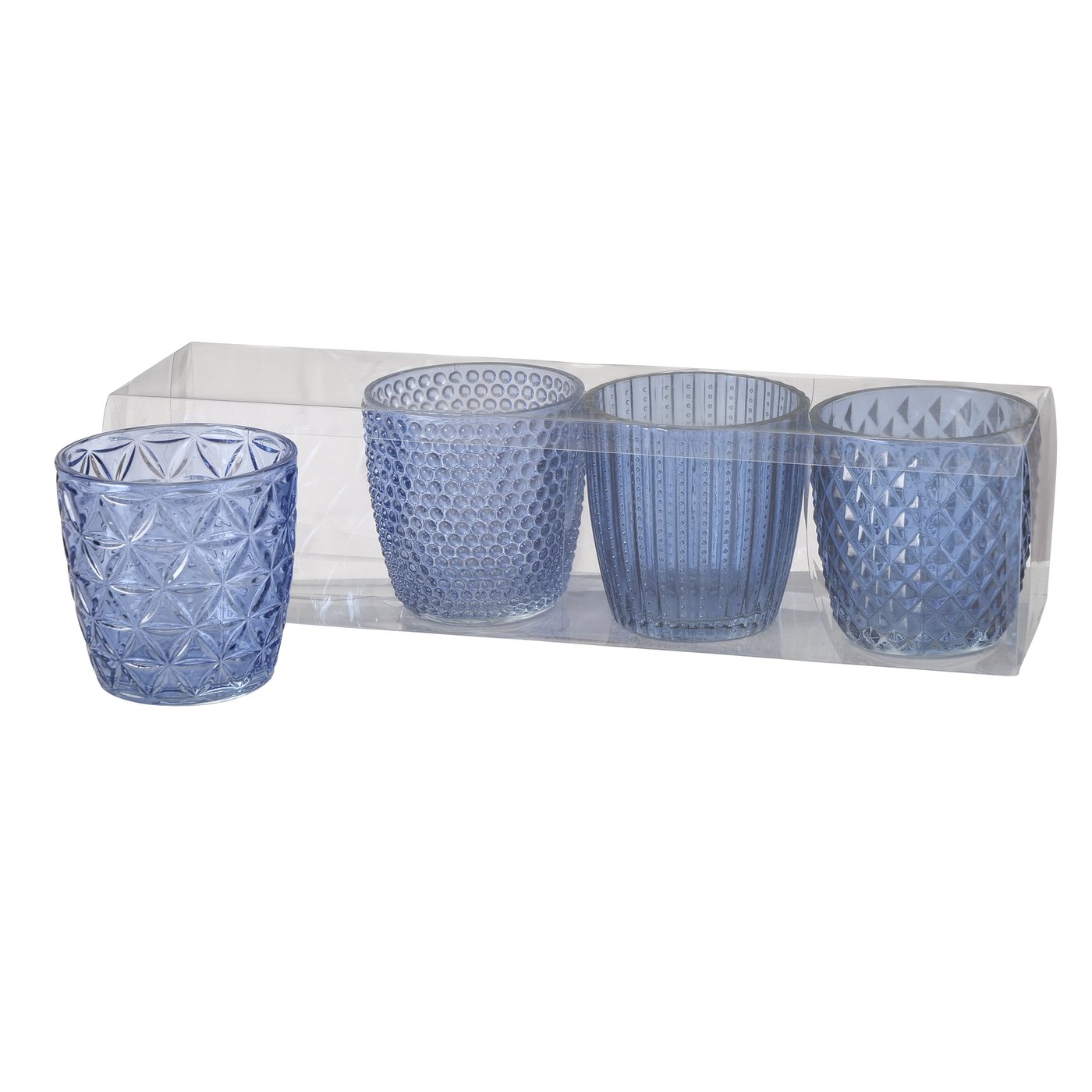 Boltze Windlicht-Set Marilu MARILU ca. H7,5 cm, D7,5 cm in Blau