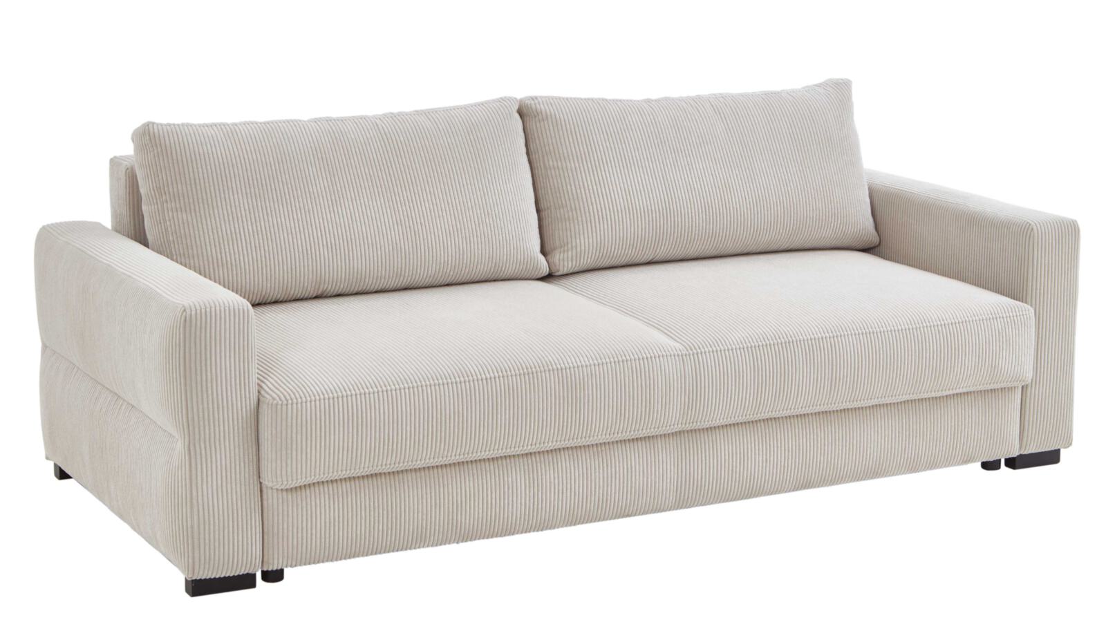 Querschläfer Linett Beige Restyl Schlafsofa Linett ca. 160x200cm in Stoff Cord natur