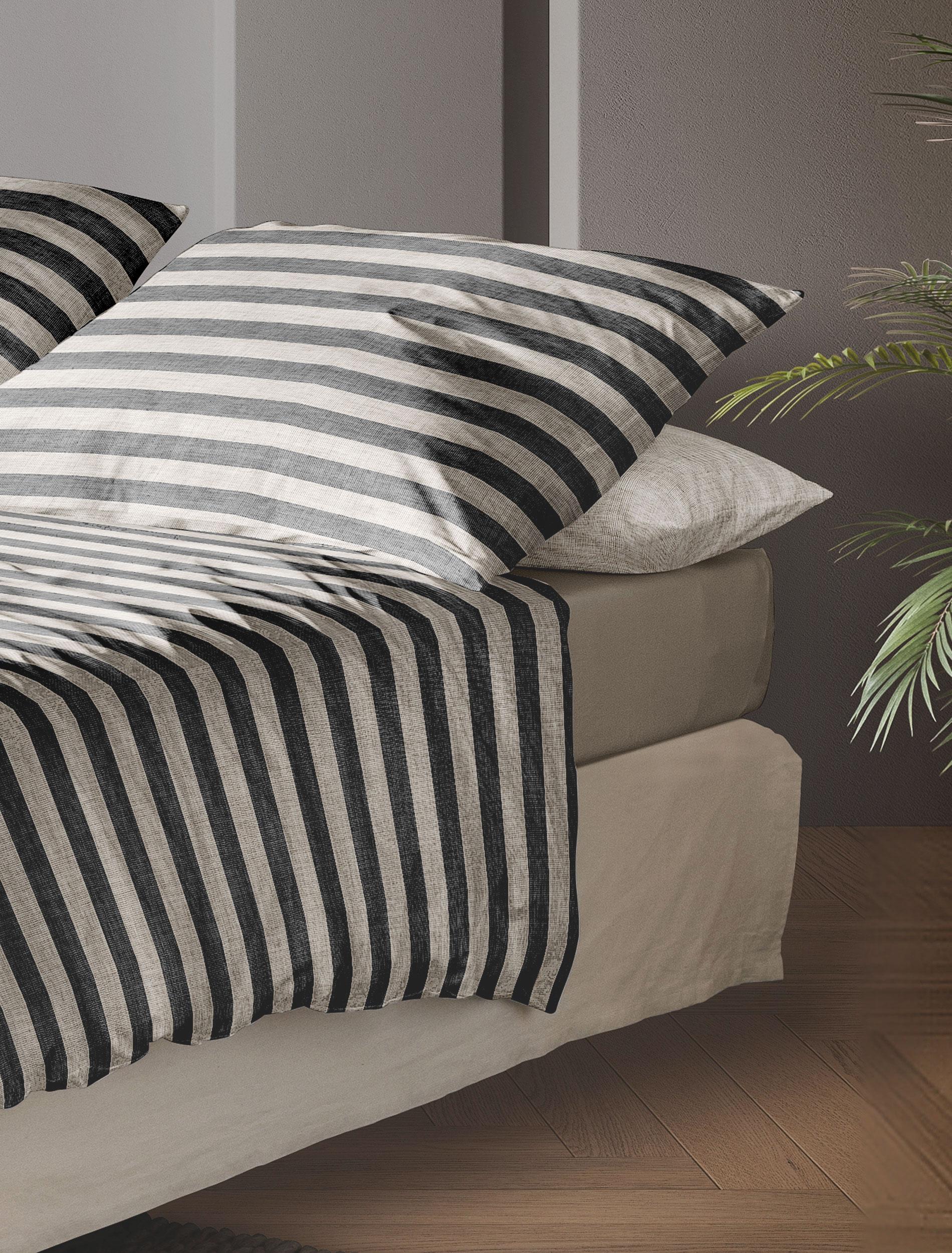 Irisette Mako-Satin Bettwäsche WAVE-HK ca. 135x200cm in Farbe grau