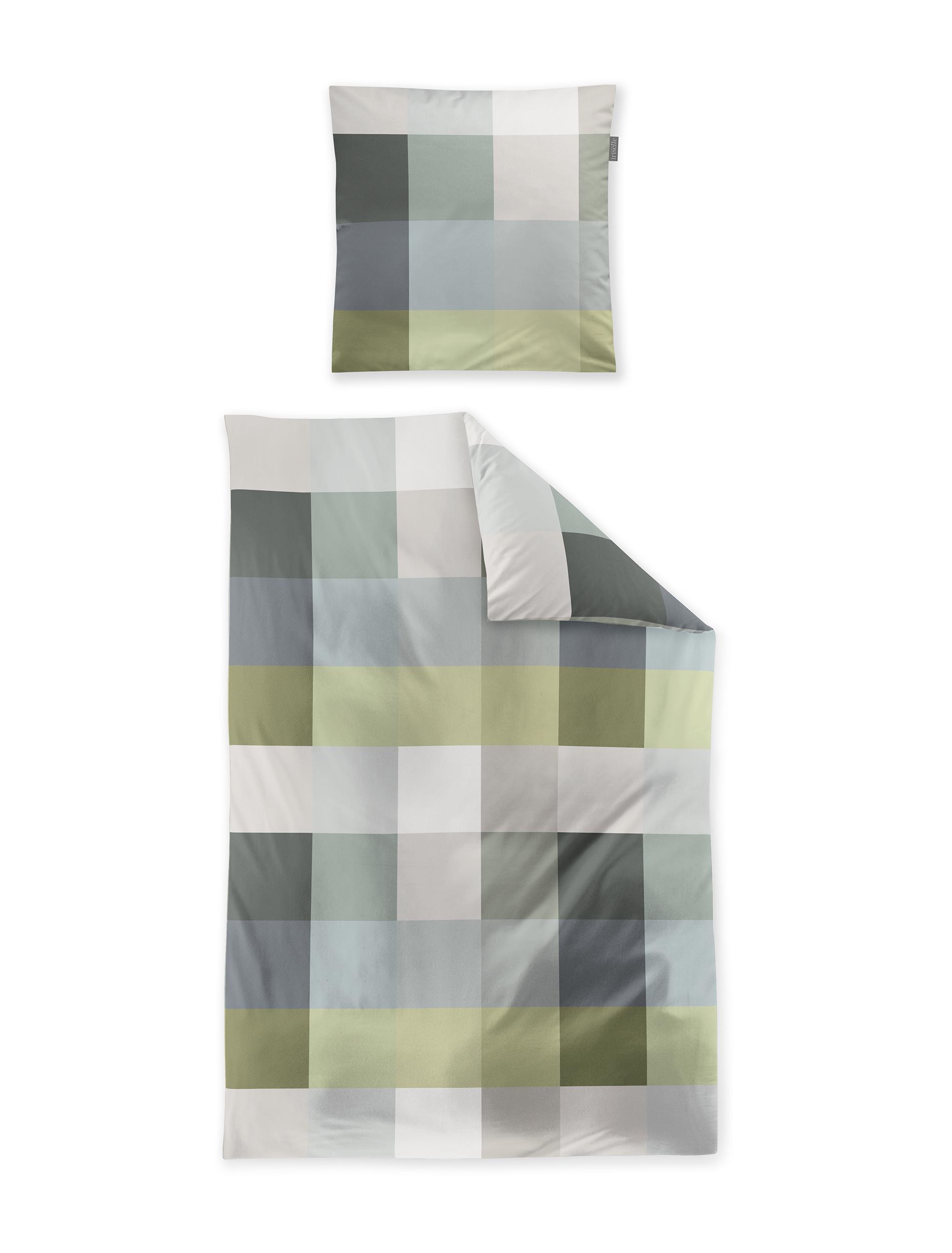 Irisette Mako-Satin Bettwäsche WAVE ca. 155x220cm in Farbe salbei