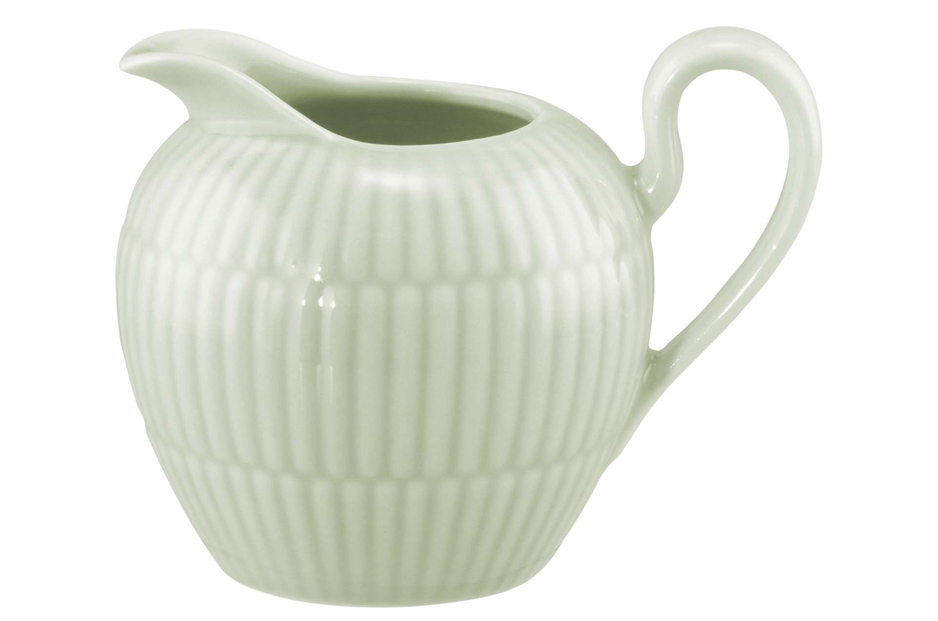Seltmann Weiden Milchkännchen 0,17 l Amina 3 Seladon , Kaffeekanne, Kanne, Porzellan, Rillenmuster, cremefarben