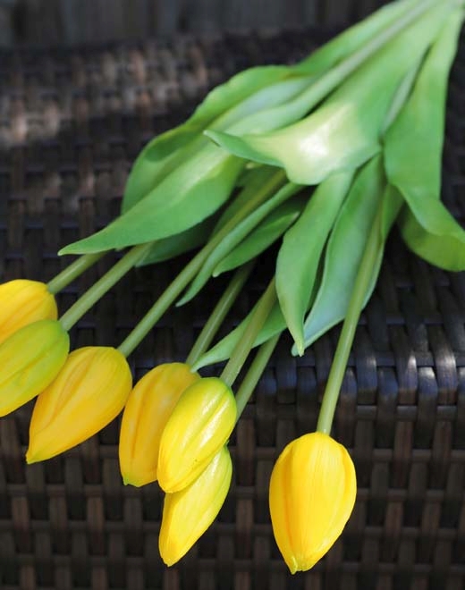  // Tulpenbund // Real Touch, gelb // 7-fach // Höhe ca. 44 cm