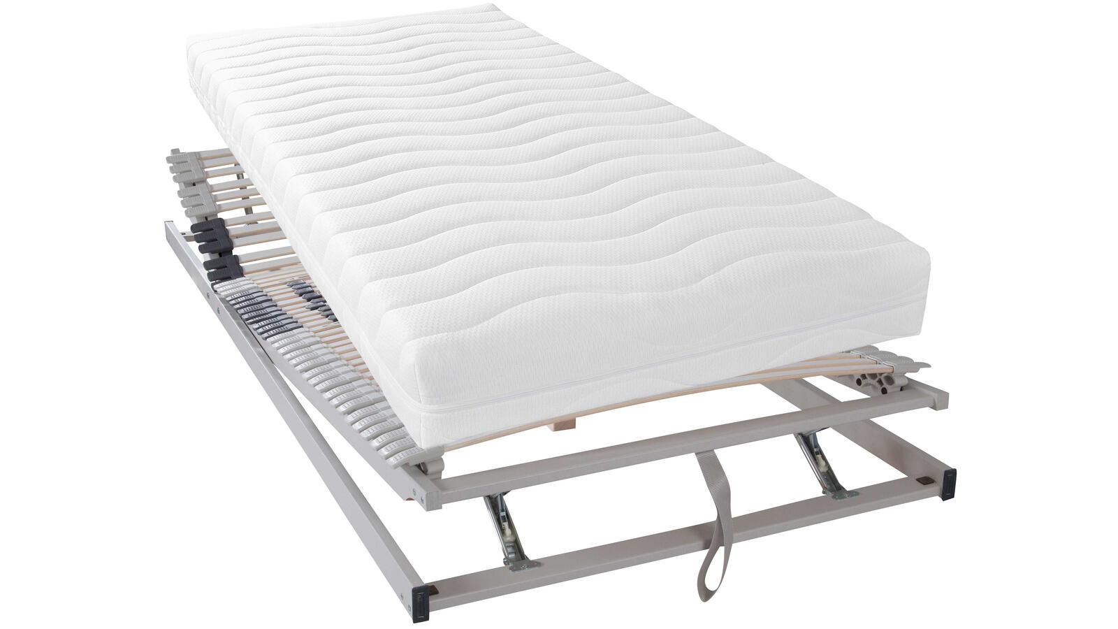 Ada Nova Taschenfederkern-Matratzen-Set Sirius 12 Härtegrad 2 ca. 90x200cm, Lattenroost, Kopfkissenfreundlich, Klapprahmen, Matratzenrahmen, Schlafsystem