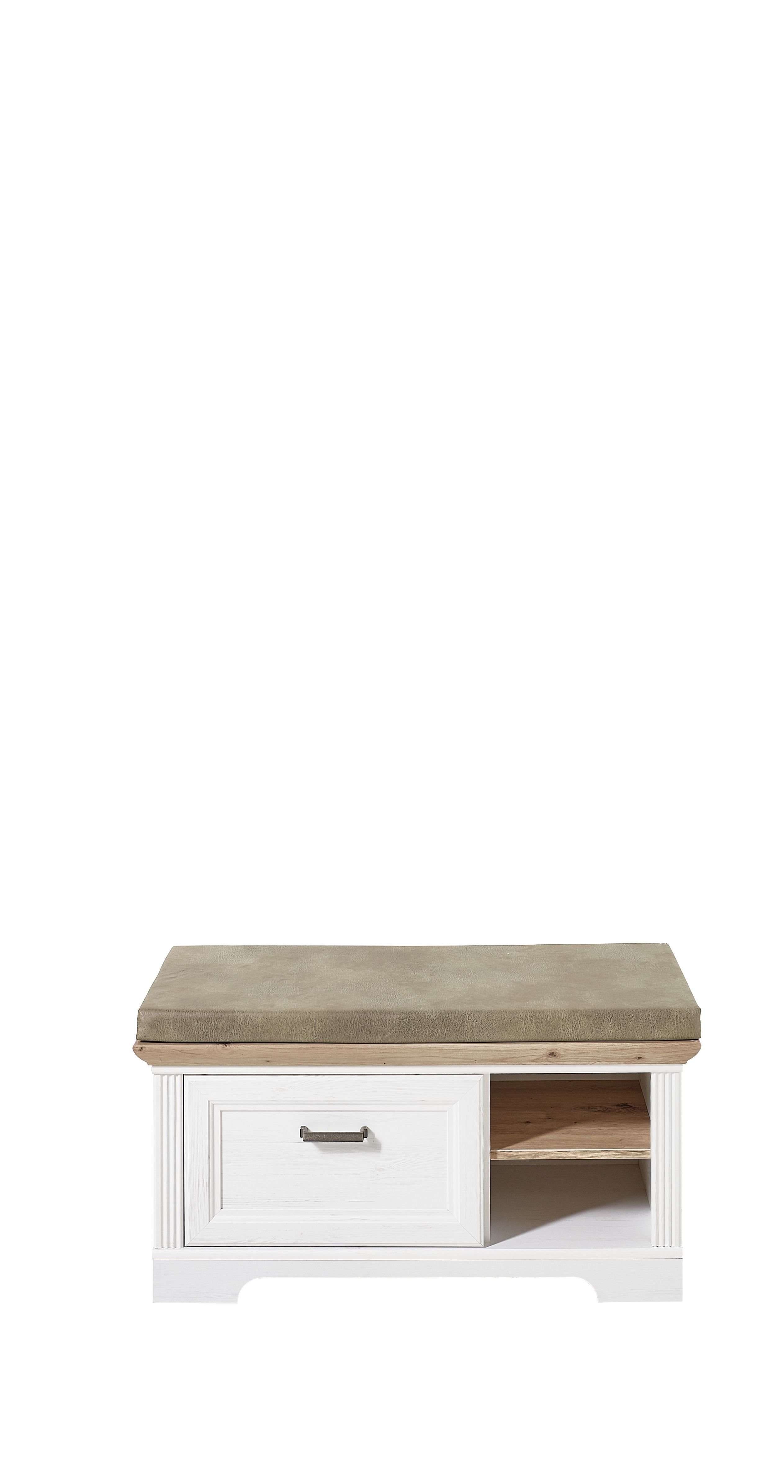 Garderobenbank B/H/T ca. 93/49/41 cm in Mehrfarbig Innostyle Bank Jasmin in Pinie hell / Artisan Eiche, 93 x 49 cm