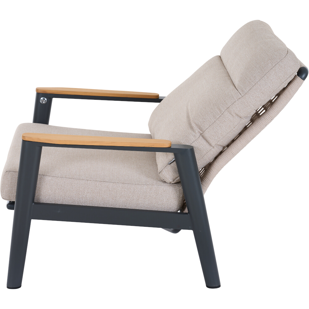 Lounge-Sessel CORTINA ca.B81 H62 T79 cm in Aluminium matt anthrazit, Moebel, Stuhl, Sessel