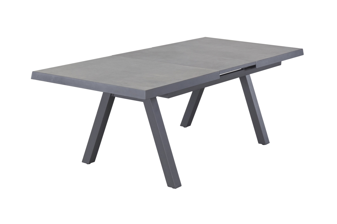 L.C. Wholesaler Ausziehtisch VIVERA ca. 160(210)x100cm in Keramik Betonoptik/Aluminium anthrazit