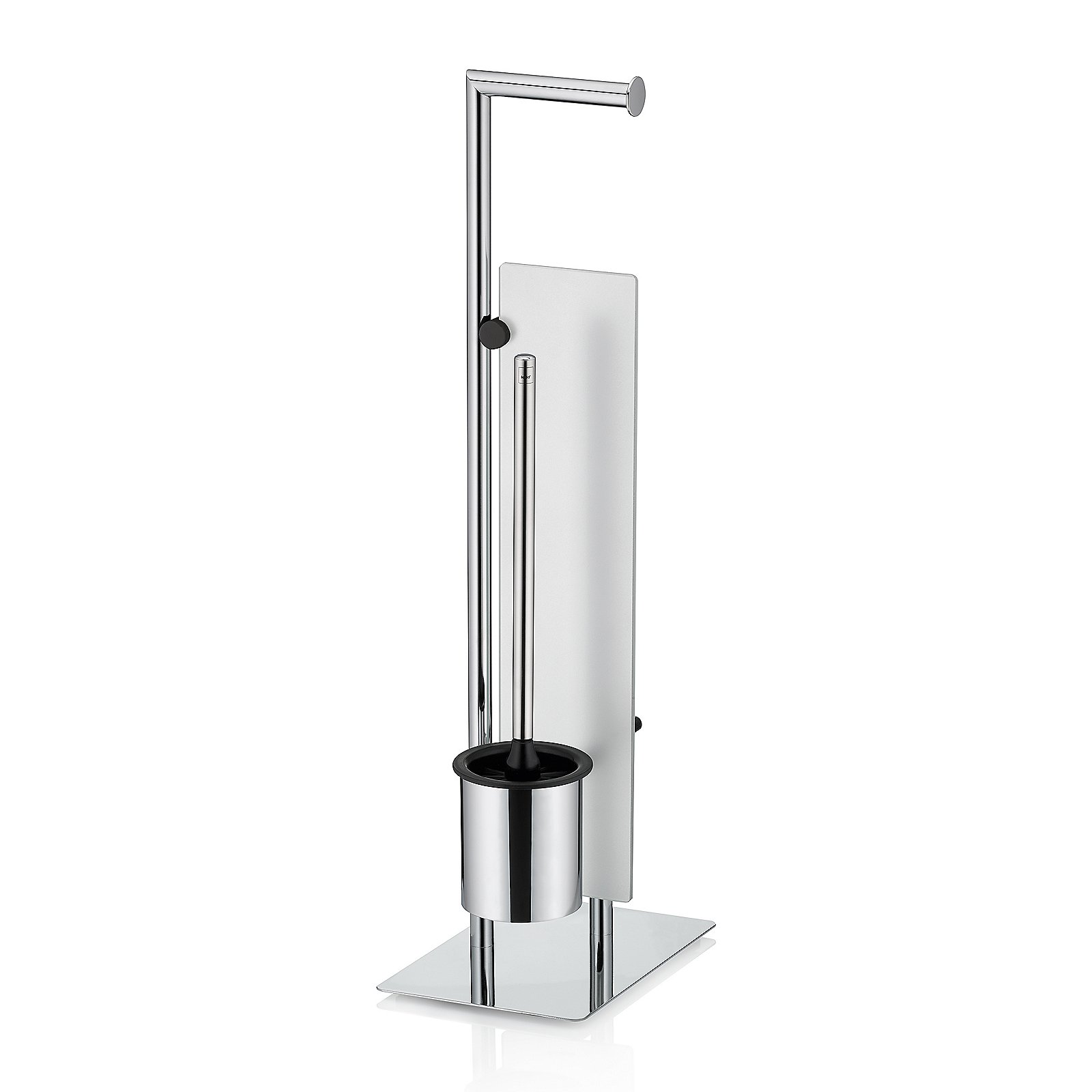 Kela Toilettengarnitur STYLE in silber glänzend, Toilettenbürstenhalter, Ständer, Chrome, Chrom, moderne Badezimmerzubehör