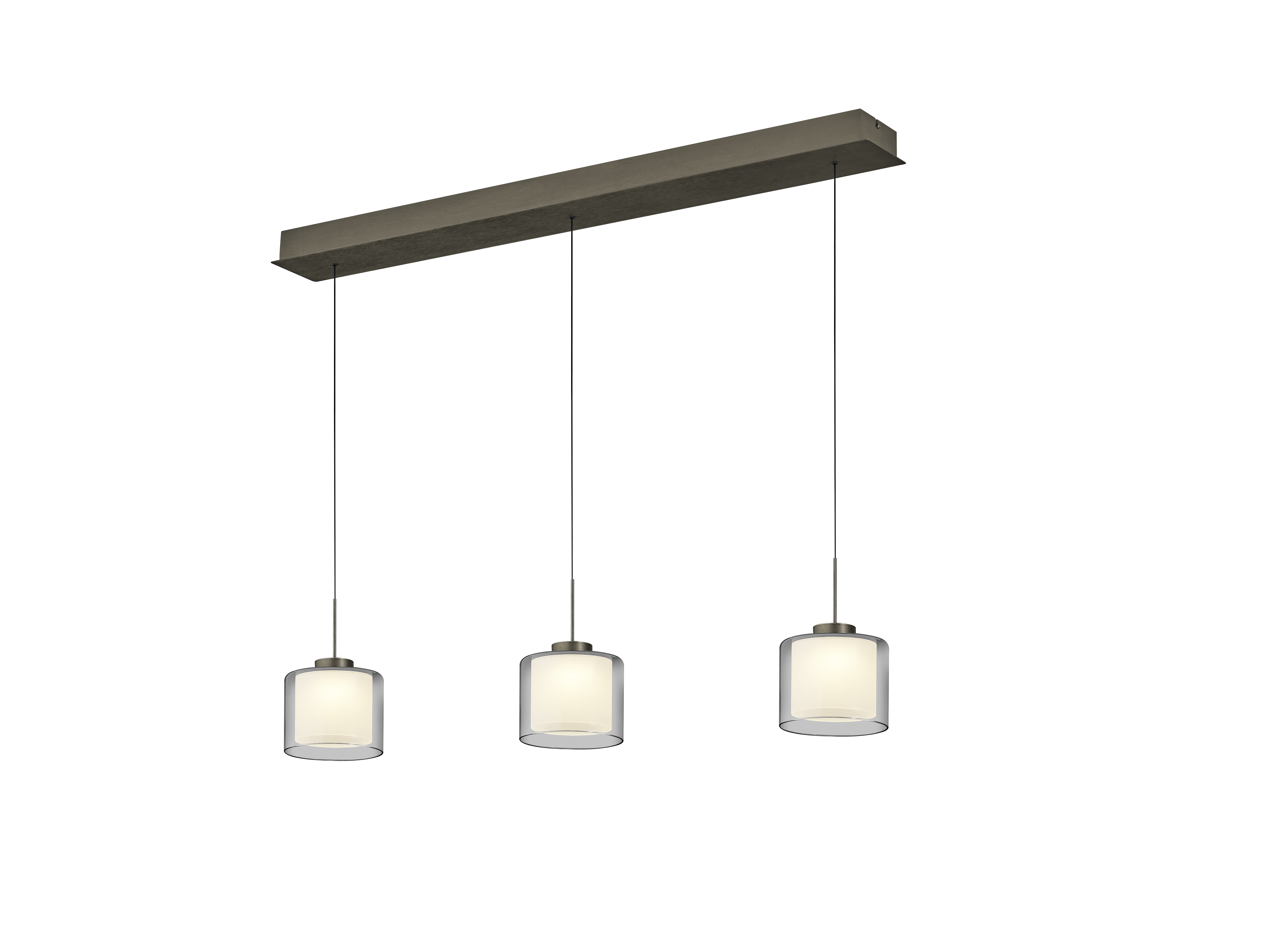 B-Leuchten LED-Pendelleuchte KLARA in Bronze eloxiert/Rauchglas