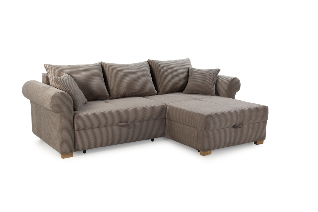 JOB Ecksofa LIST ca. 248x161cm in Stoff Cord hellbraun