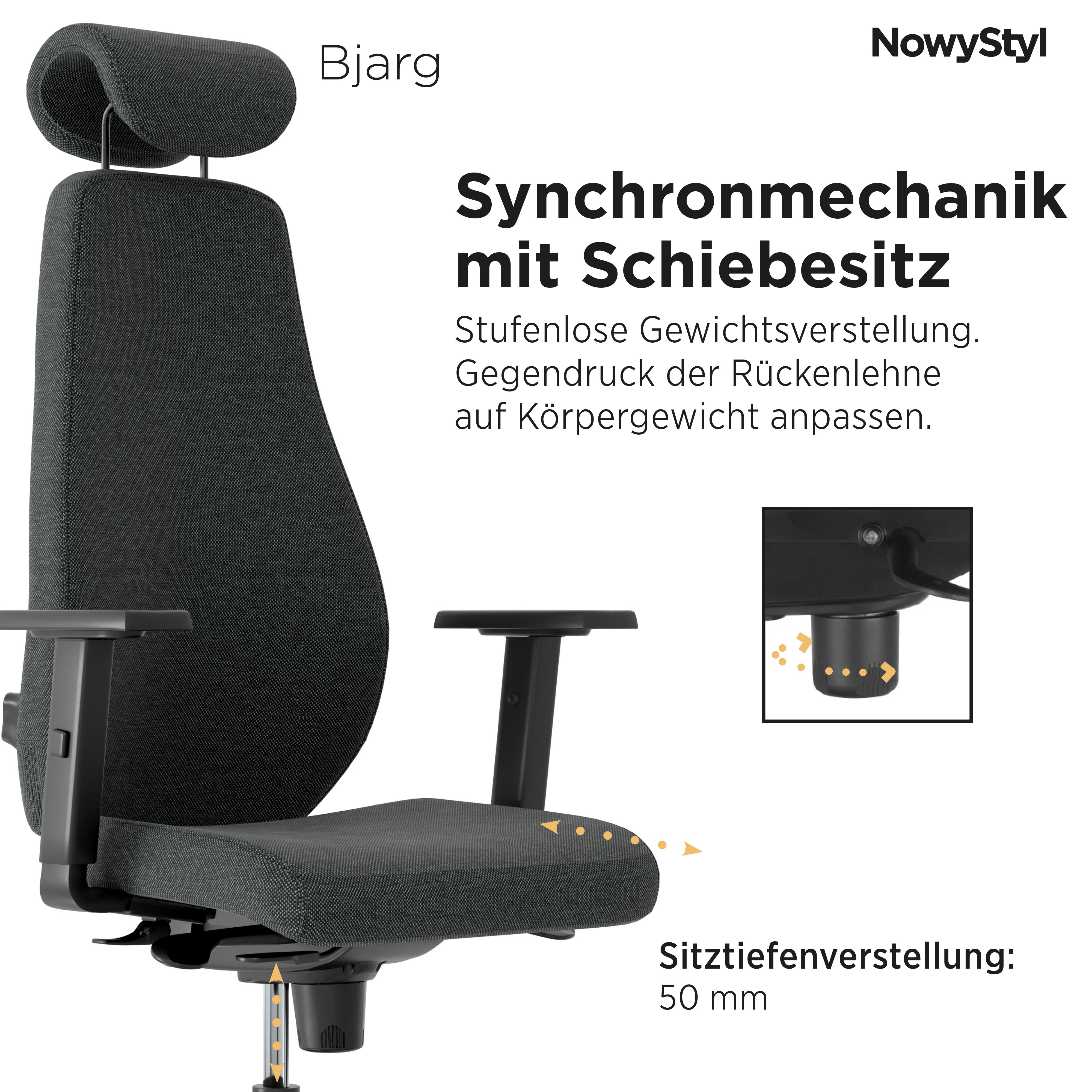Nowy Styl Chefsessel in Stoff Rivet EGL50 Pg.2