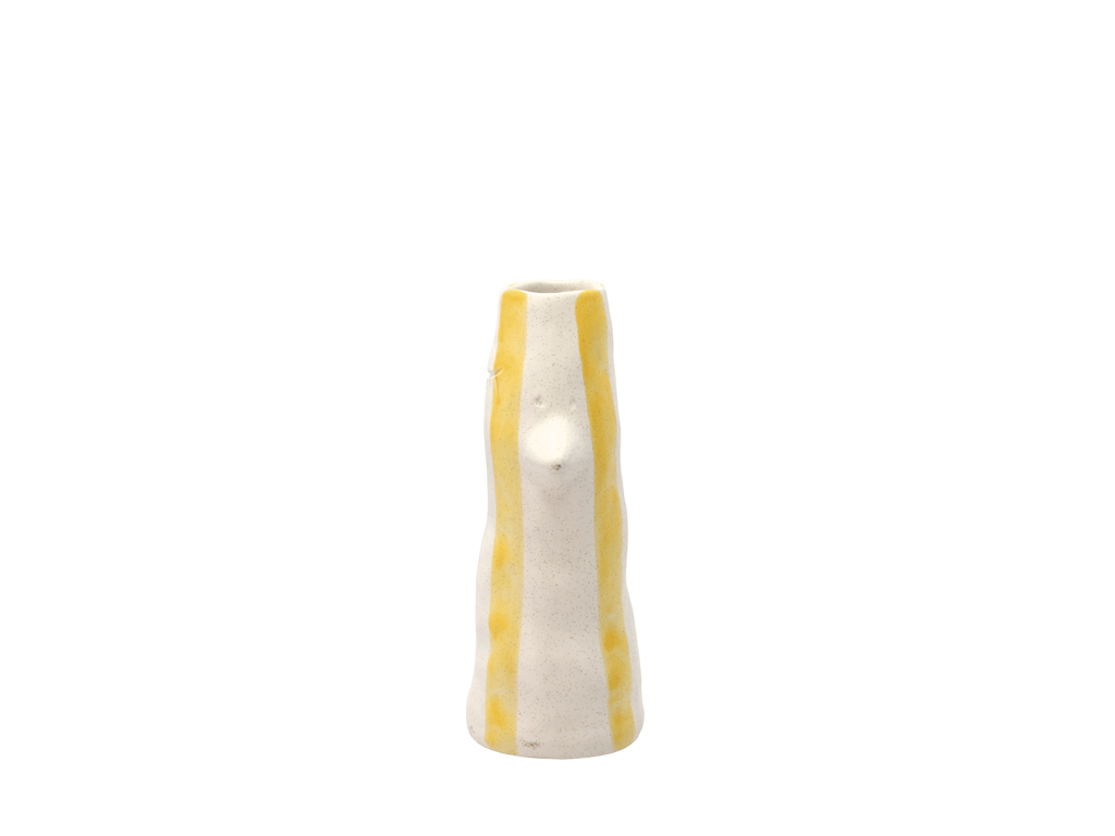 Villa Collection Vase mit Schnabel und Wimpern in Farbe gelb