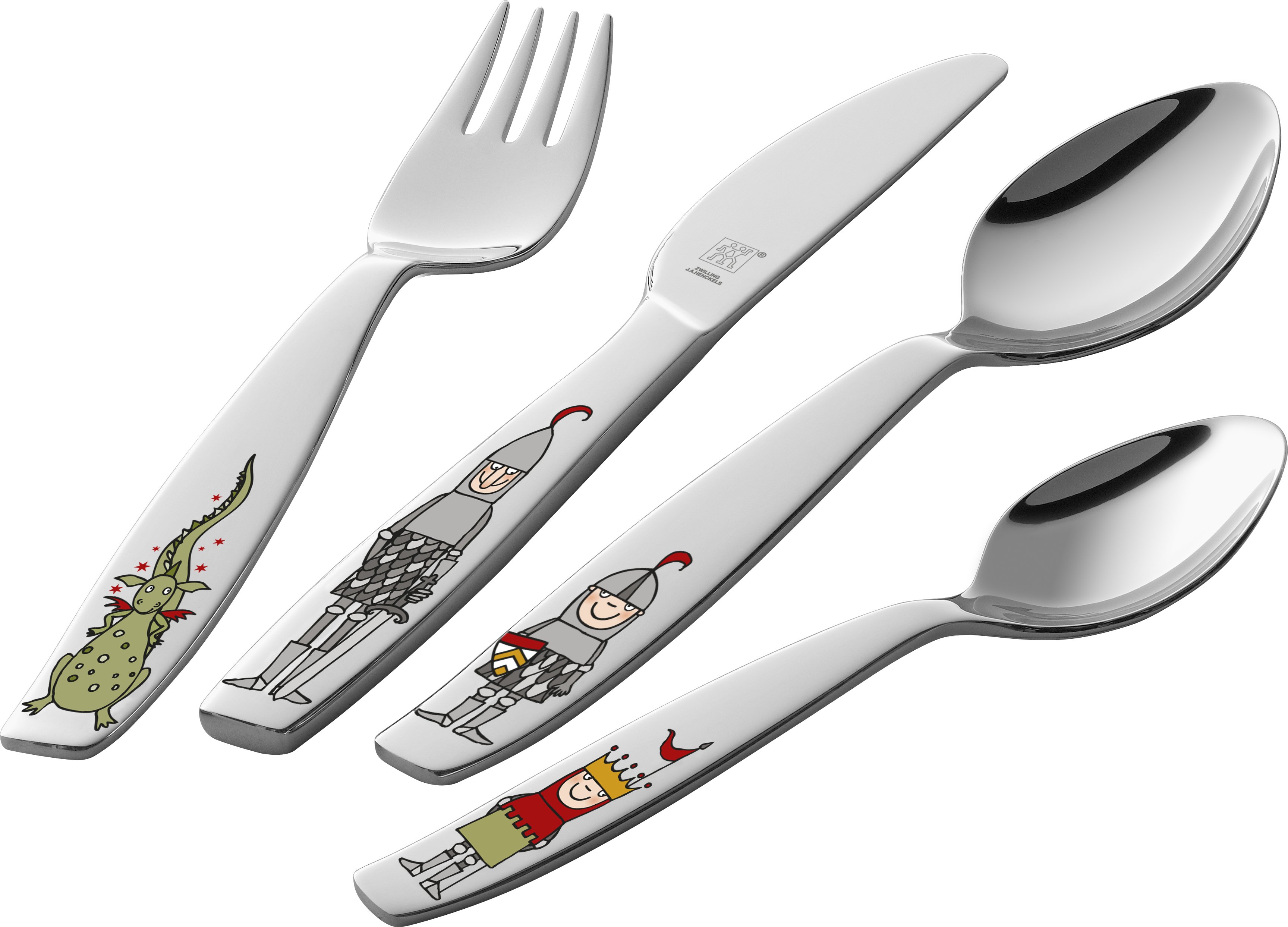 Zwilling Kinderbesteckset RITTER ECKBERT 4-teilig in Farbe 18/10 Edelstahl Zwilling Kinderbesteckset RITTER ECKBERT 4-teilig in Farbe 18/10 Edelstahl