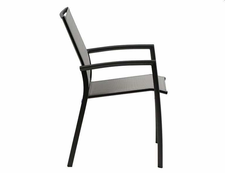 Siena Garden Stapelsessel VELIA ca.L61,5 H87 B56 cm in Ranotex Gewebe schwarz/grau Stapelsessel VELIA ca.L61,5 H87 B56 cm in Ranotex Gewebe schwarz/grau, Moebel, Stuhl, Sessel