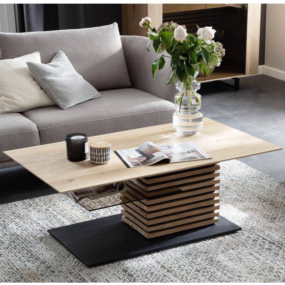SCHÖNER WOHNEN-Kollektion Couchtisch YONNA ca. 120x45x70cm in Kerneiche natur gebürstet