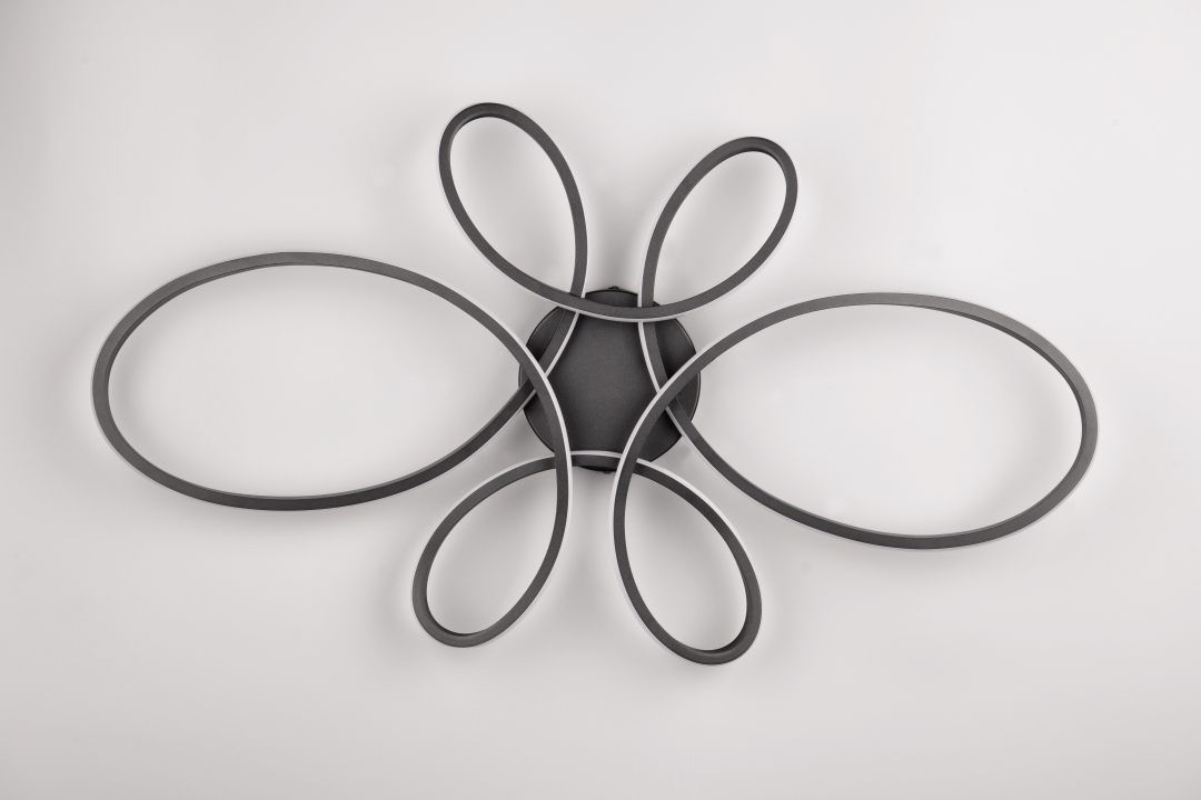 Trio LED-Deckenleuchte FLY 1-flammig in Farbe schwarz matt