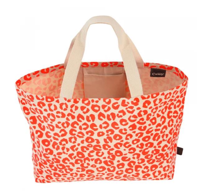 Cawö Tasche LEO BAG 40x60cm in Farbe neon-pink Cawö Tasche LEO BAG 40x60cm in Farbe neon-pink, Tasche, Tote, Leopardenprint, Orange, Stofftasche