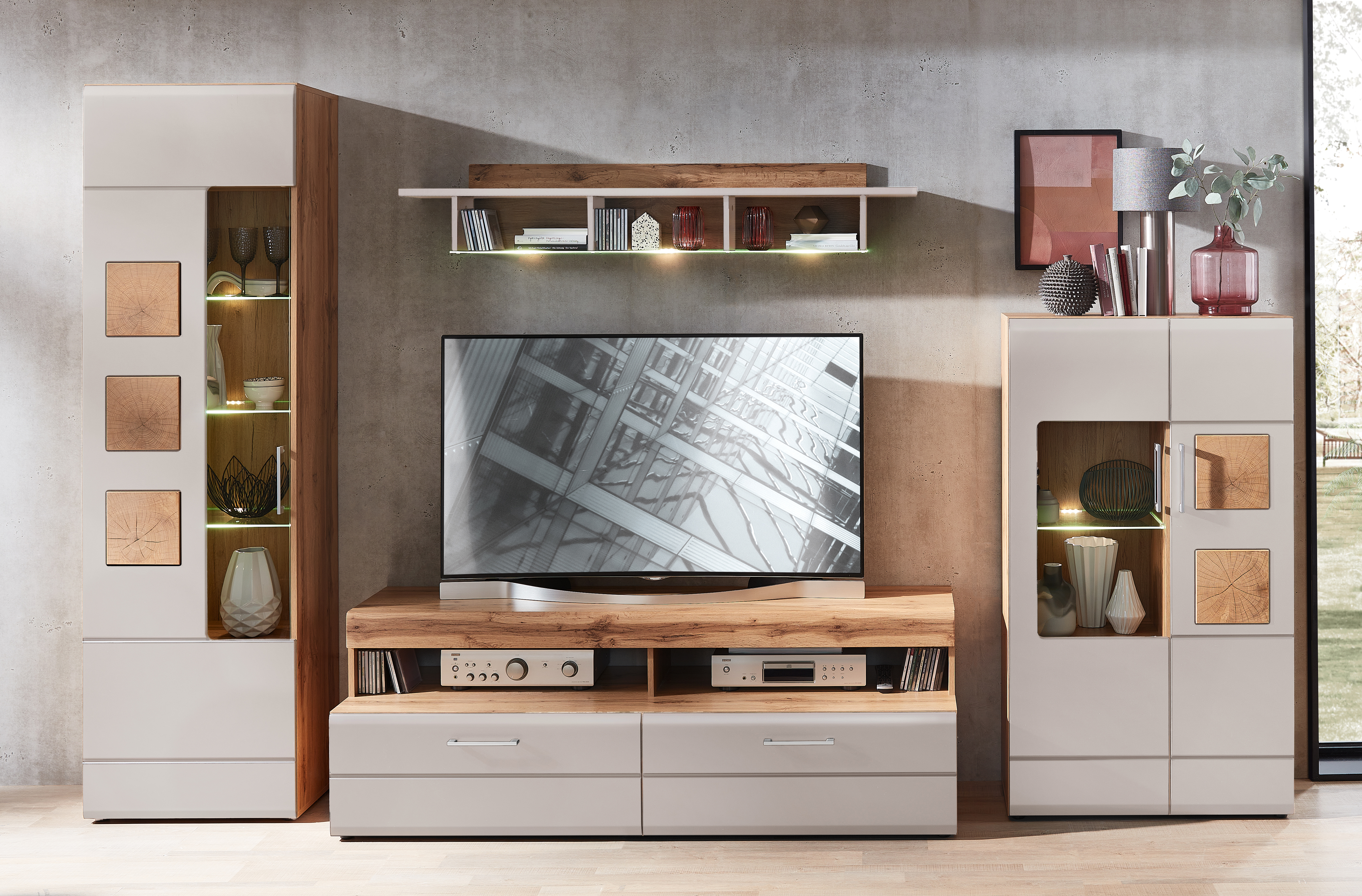 Innostyle Wohnwand SINFONIE in Front Cashmere matt MDF