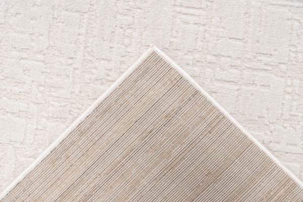 Webteppich GALA ca. 120x170cm in Farbe ivory, Teppich, Stoffboden, Streifenmuster, Beige, Kettelung