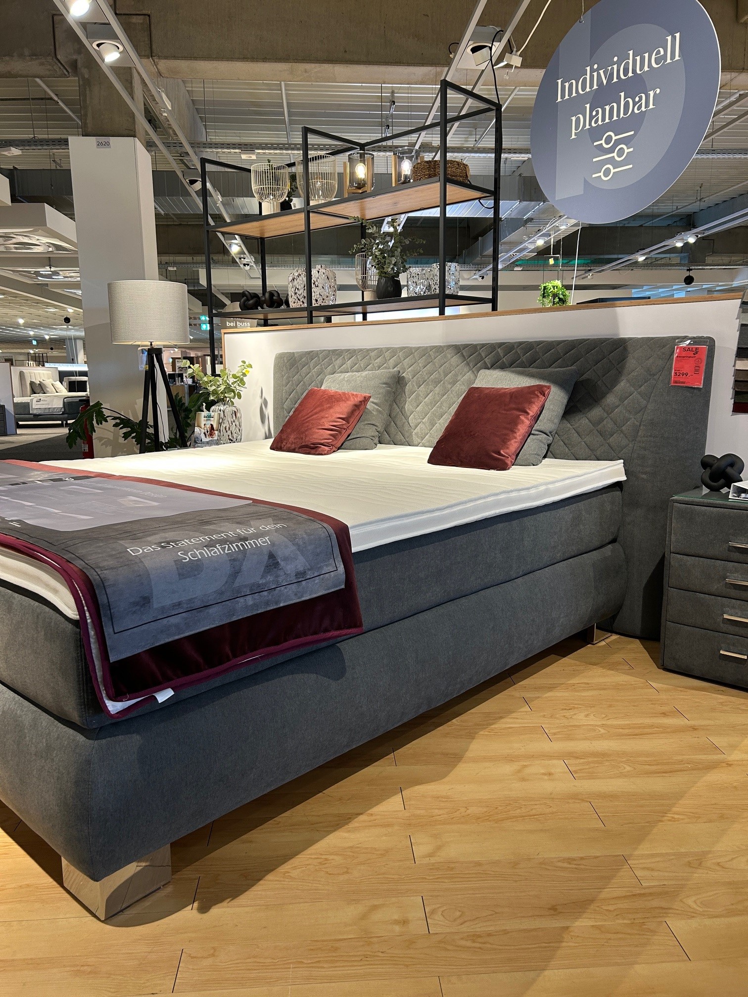 Oschmann Comfortbetten Boxspringbett OC-BX ca. B248 H119 T234cm in Stoff 432003 Nele grau Pg.4