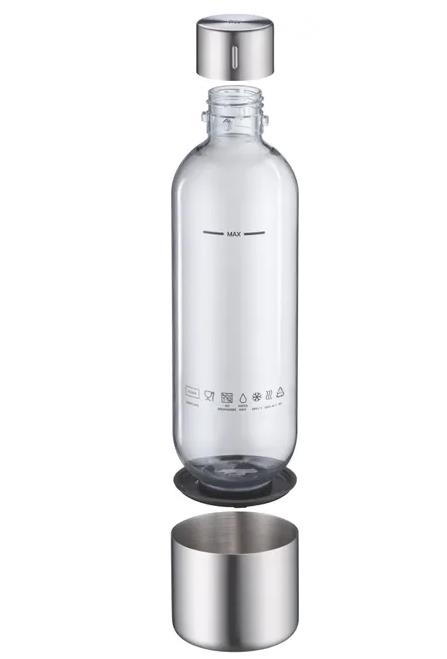 PET-Flasche Element One in 850 ml PET-Flasche Element One in 850 ml, Flasche, Wasserflasche, Glasflasche, Trinkflasche, Kappe aus Metall