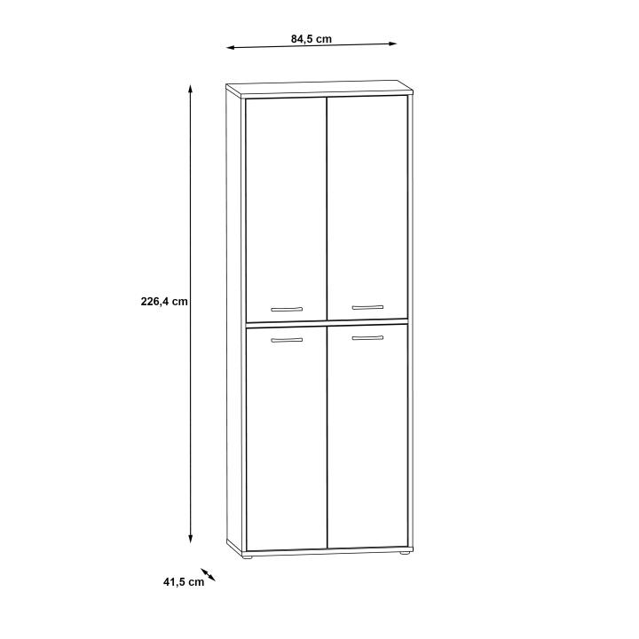 Forte Aktenschrank Keflavik in weiß/Absatz Wolfram grau