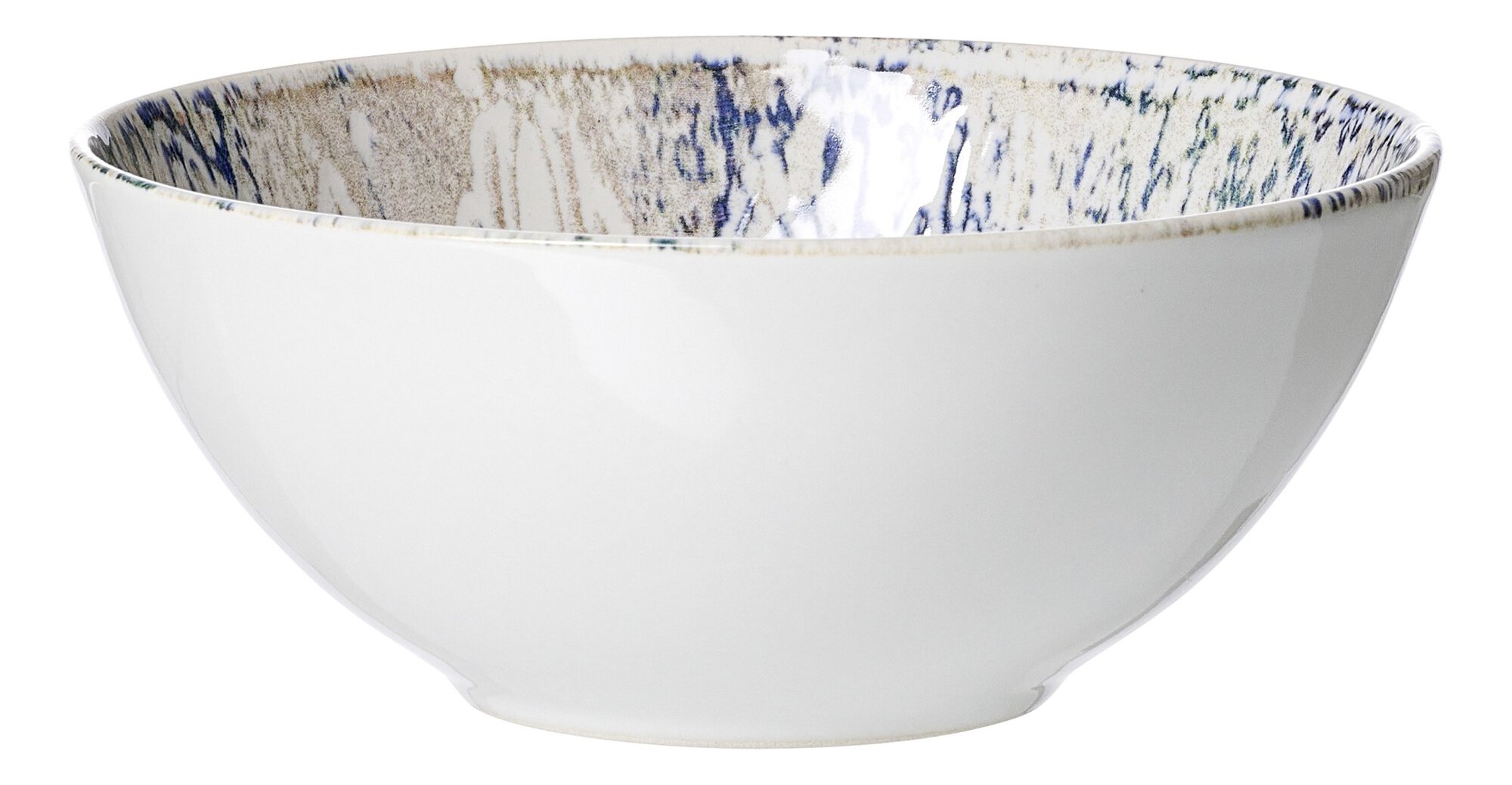 Ritzenhoff & Breker Müslischale LUIGI 16,5cm aus Steinzeug beige/blau/grün, Schüssel, Porzellan, weiß, blaues Muster, große Schüssel