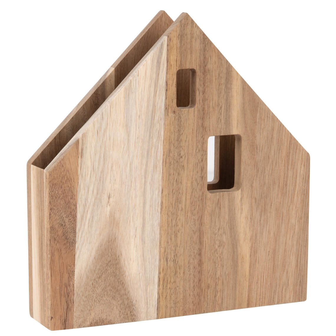 Serviettenhaus groß in Farbe natur, Holzregal, Hausform, Holzstuhl, Wohnaccessoire, Aufbewahrungsschild