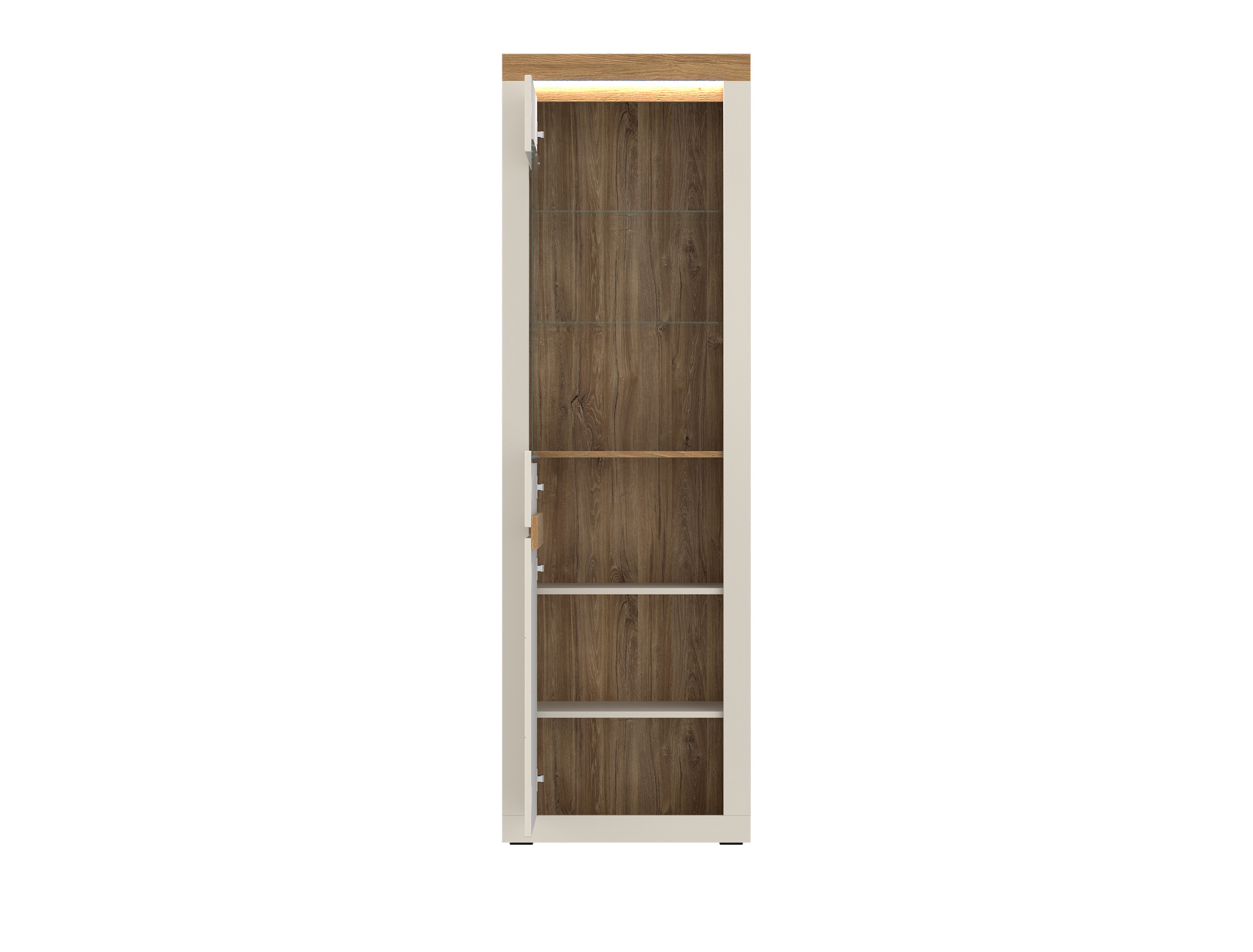 Vitrine NAXXAR ca. B64,2 H204,7 T39,8 cm in Cashmere, Stone Eiche