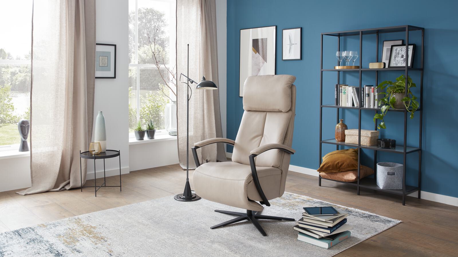 Comfortmaster TV-Sessel CM-HU1157 in Leder Vivre pearl