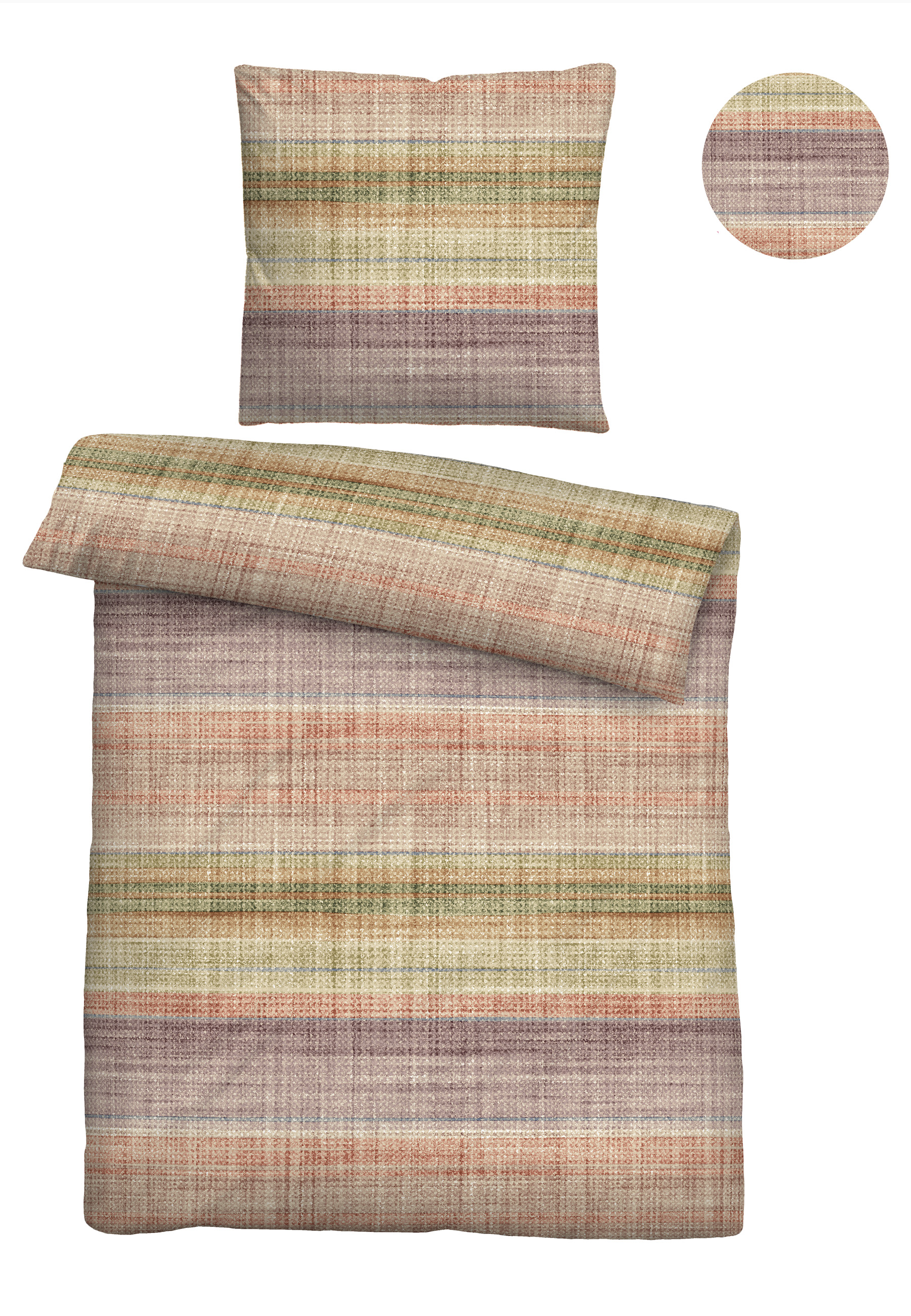biberna SEERSUCKER-Bettwäsche ca. 155x220cm in Farbe Macchiato biberna SEERSUCKER-Bettwäsche ca. 155x220cm in Farbe Macchiato, Kissen, Decke, Streifen, Gemustert, Wolltextur