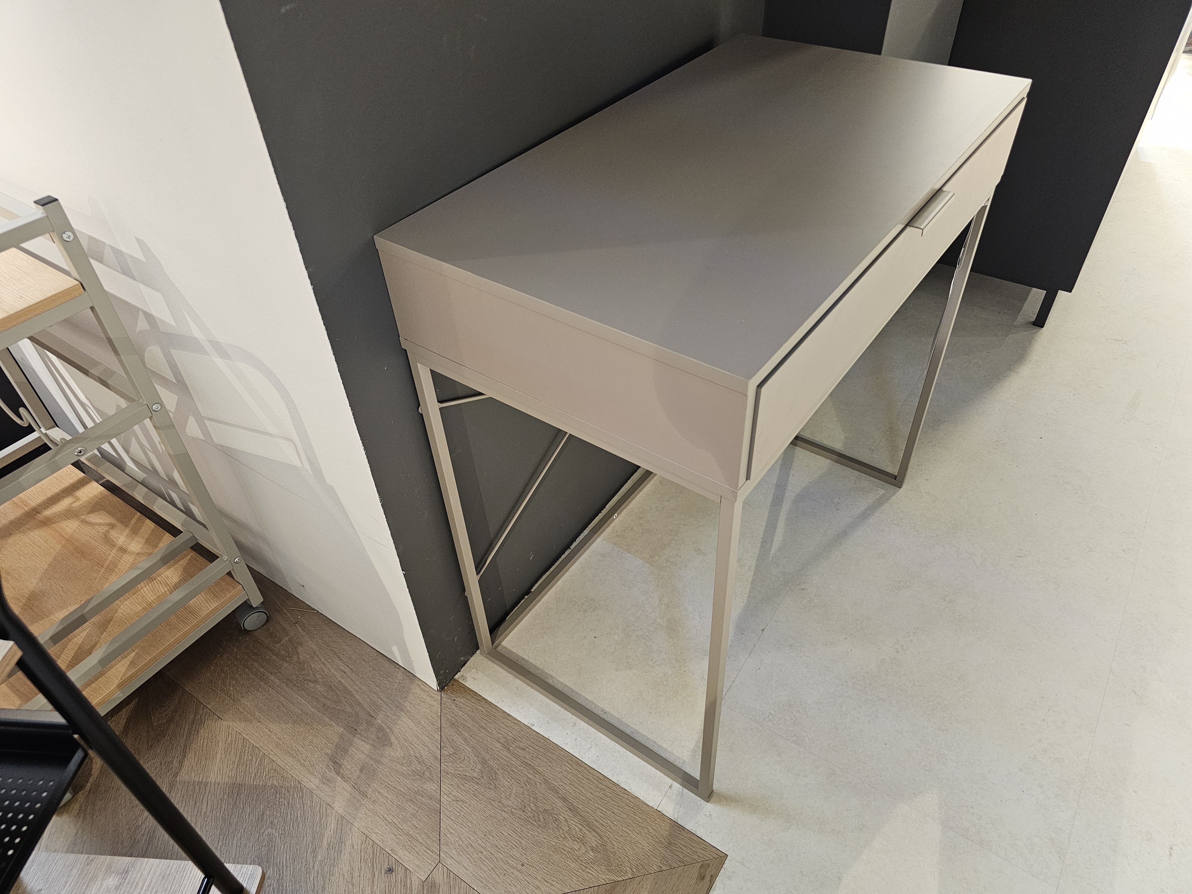 Konsole MALMÖ 8045 in Farbe Kaschmirbraun, Konsolentisch, Nachtkonsole, Beige, Metall, Schublade