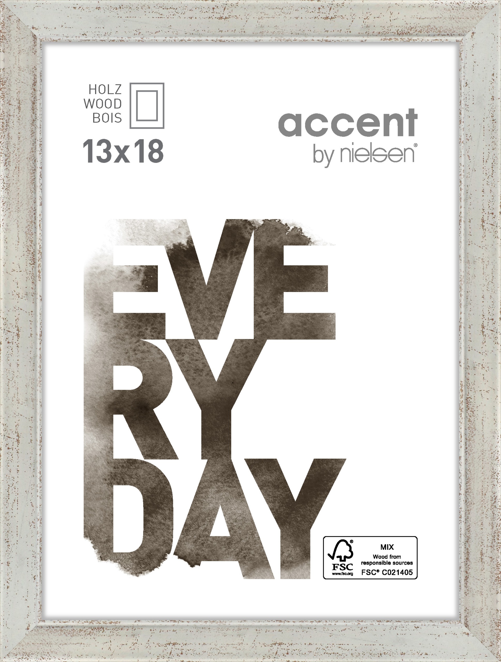 Accent by Nielsen Holz Bilderrahmen Zoom ca. 13x18cm in Farbe Silver