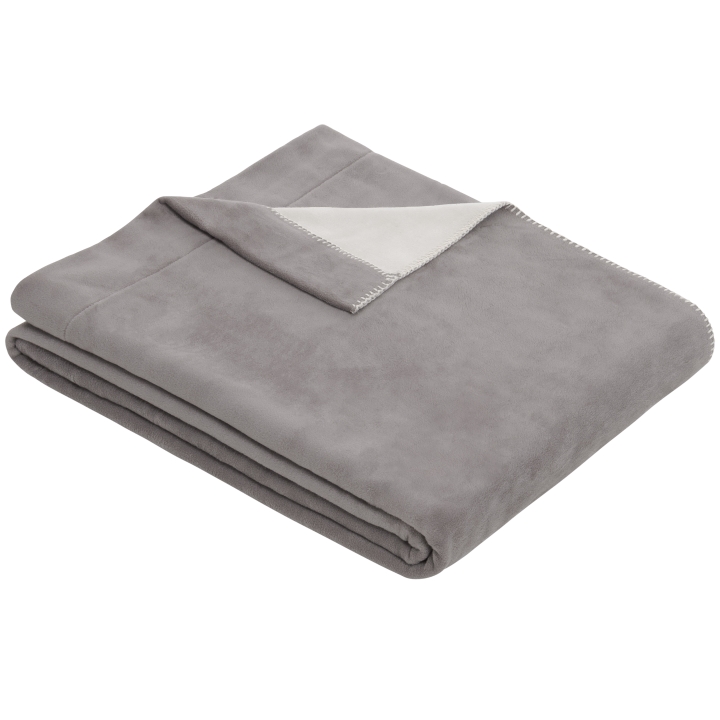 Ibena Baumwoll-Tencel-Decke BERN 140x190cm in Farbe wollweiß/grau